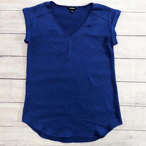 Express V-Neck Blouse Blue XS